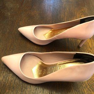 Ted Baker Pink Patent Leather Stilettos Heels with gold detail